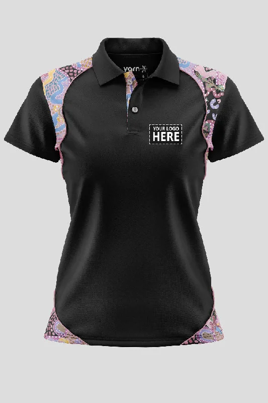 Zip - off sleeves polo shirt for changing weather conditionsGuiding Light Black Bamboo (Classic) Women's Fitted Polo Shirt