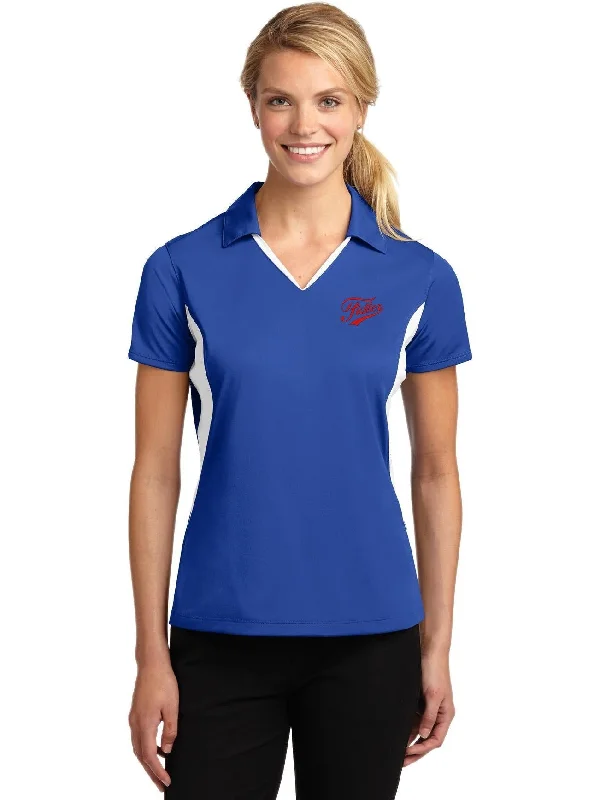 Polo shirt with thumbholes for added functionalitySport-Tek Ladies Side Blocked Micropique Polo