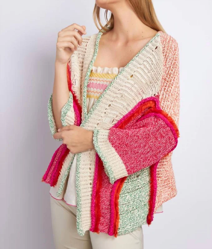 cashmere blend women cardigan for a luxurious feelKnit Cardigan In Multi