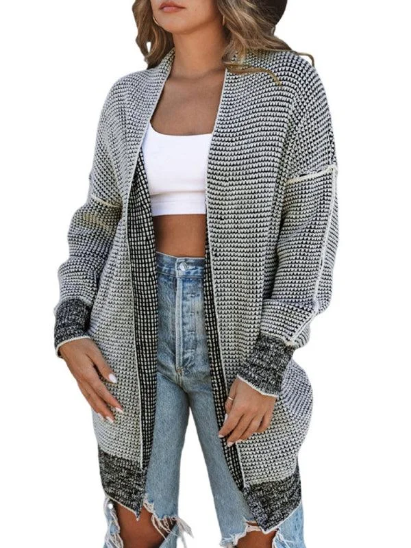 cashmere blend women cardigan for a luxurious feelMid-Length Knitted Women's Cardigan Sweater