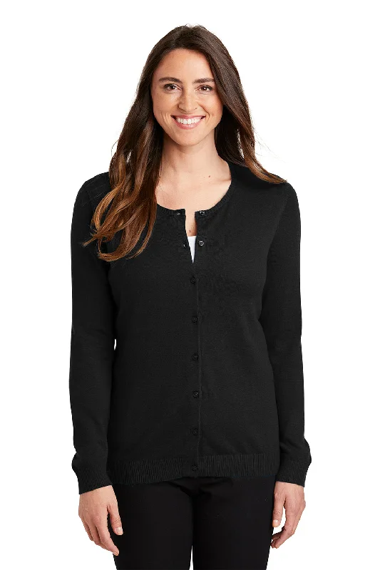 hooded women cardigan for added warmth and stylePort Authority Womens Long Sleeve Cardigan Sweater - Black